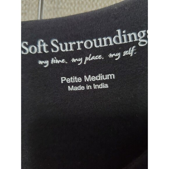 Soft Surroundings Black Jersey Knit Layered Midi Dress Size Petite Medium - Picture 4 of 6